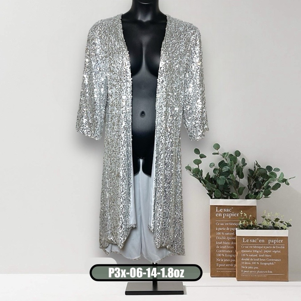 Torrid Shimmering Silver Sequin Blouse